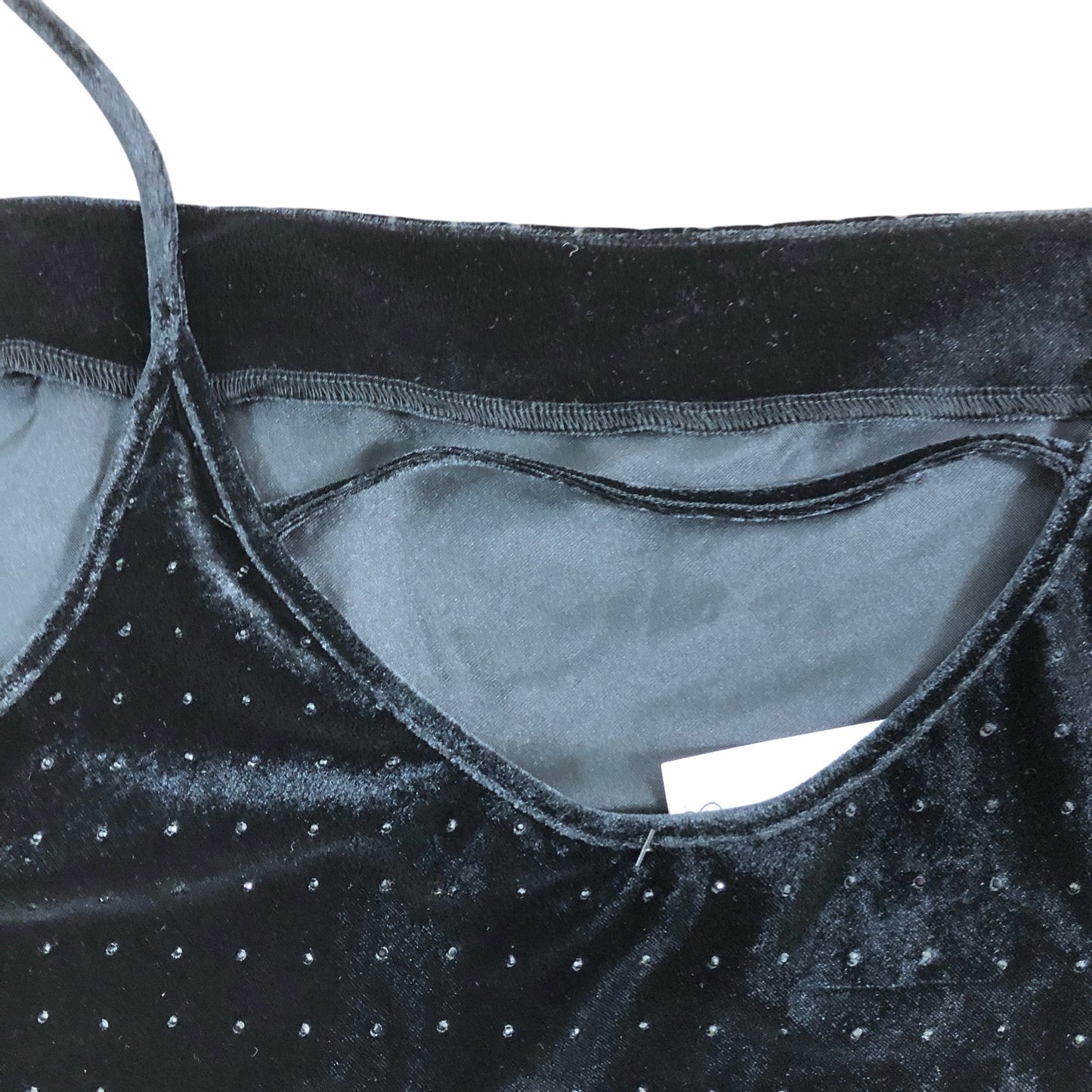 Velvet Camisole Top UK12 Women's Sparkle Sleeveless Black Classic