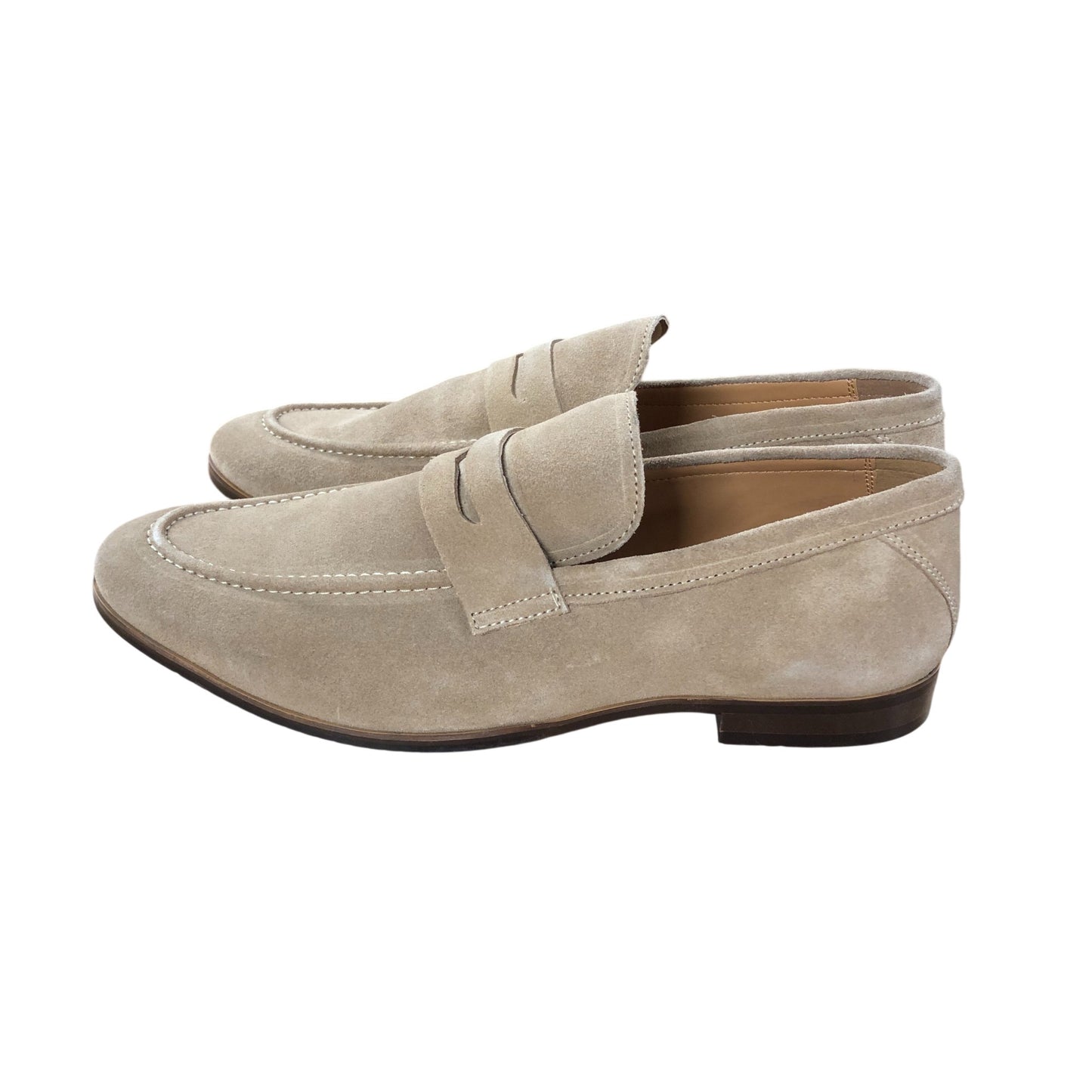 Kurt Geiger Formal Shoes UK10 Men's Suede Moccasin Beige Leather Upper