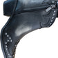 Women's Black Ankle Boots UK4Studded Detail Zip Up Western Style