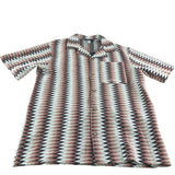 River Island Short Sleeve Casual Shirt Men's Zigzag Pattern Multicolour Medium