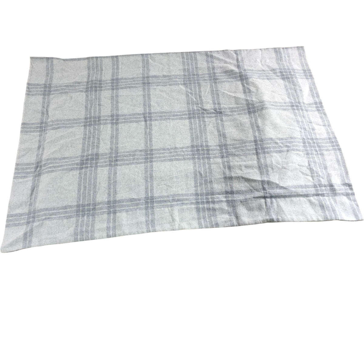 1 Piece Standard Pillowcase 50x75cm Grey Plaid Pattern Cotton Blend