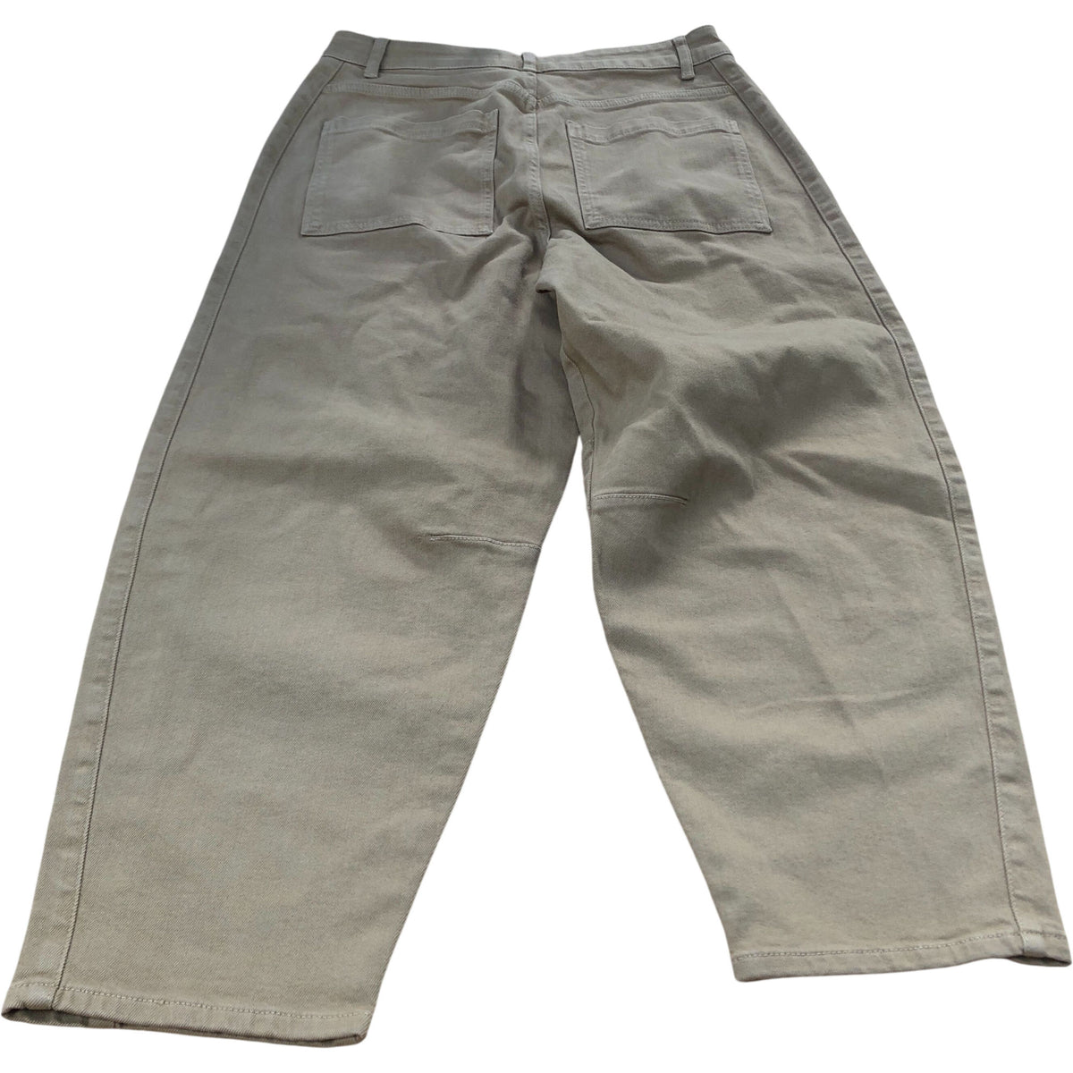 Baukjen Trousers UK Size 12 Women's Organic Cotton Blend Khaki Relaxed Fit