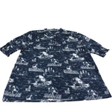 Crew Clothing Company Casual Shirt Size 12 Navy Patterned Short Sleeve Shirt