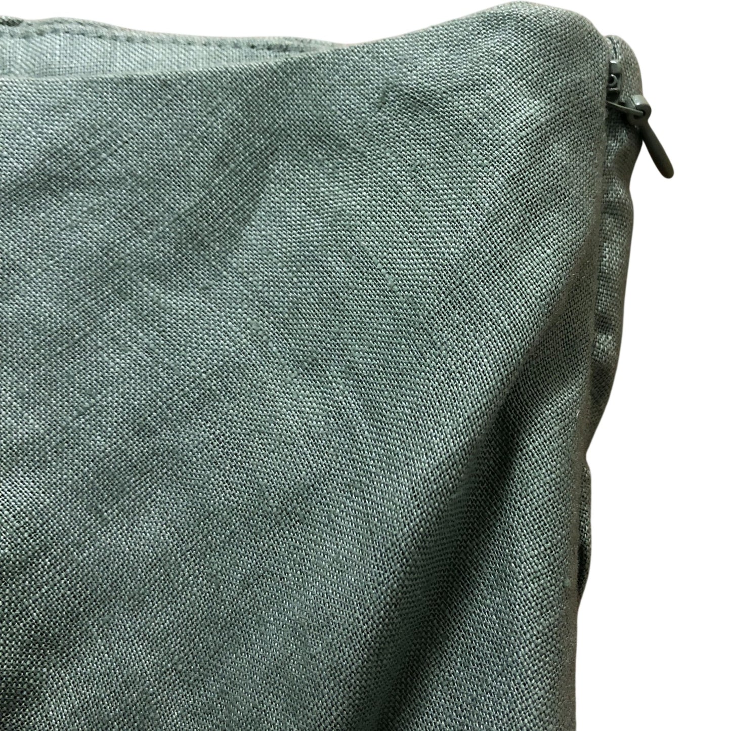 One Shoulder Dress UK16 Women's Green Linen Blend Short Sleeve