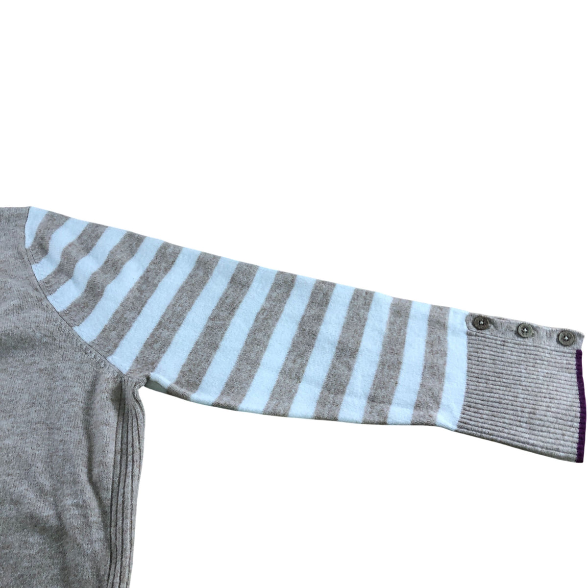 Waverly Jumper UK22 Women's Beige Striped High Neck Casual Sweater