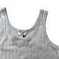 River Island Relaxed Fit Crop Top Size L Women's Light Grey Ribbed