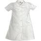 River Island Girls Dress 5-6 Years White Textured Short Sleeve Button Up