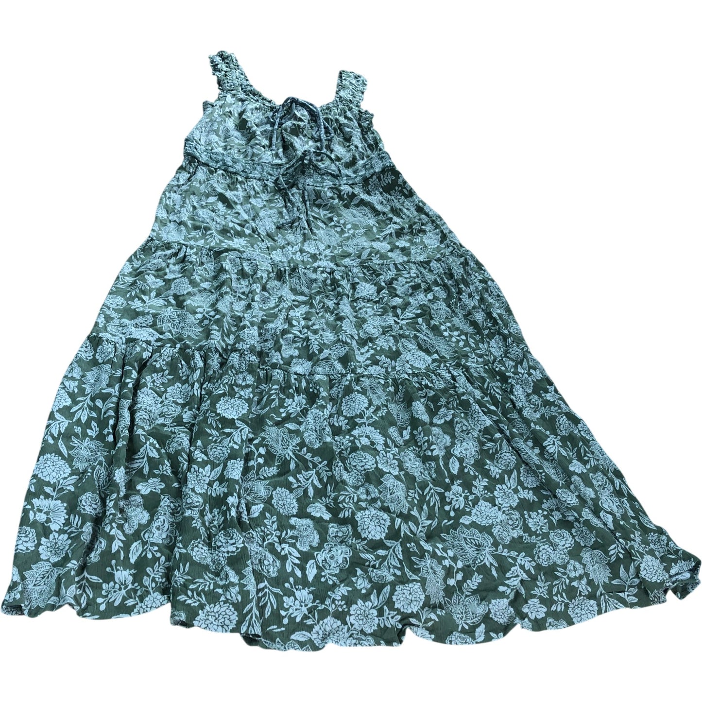 Floral Maxi Dress Size 10 Women's Green Casual Long Summer Style