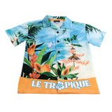 River Island Poolside Le Tropique Short Sleeve Shirt UK7-8 Yrs Tropical Blue