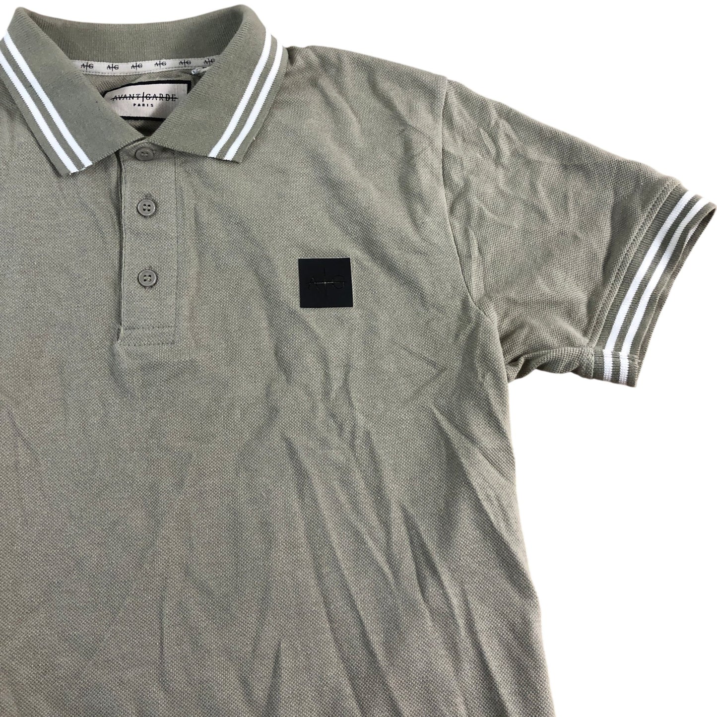 AVANTGARDE POLO UK L Mens Short Sleeve Green Cotton Casual Top