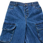 River Island Cargo Jeans UK7-8 Years Unisex Wide Leg Pockets