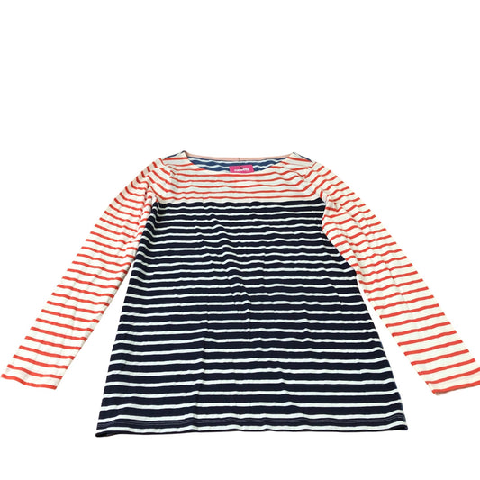 Striped Long Sleeve Top Women's Casual Cotton Blue Red UK14