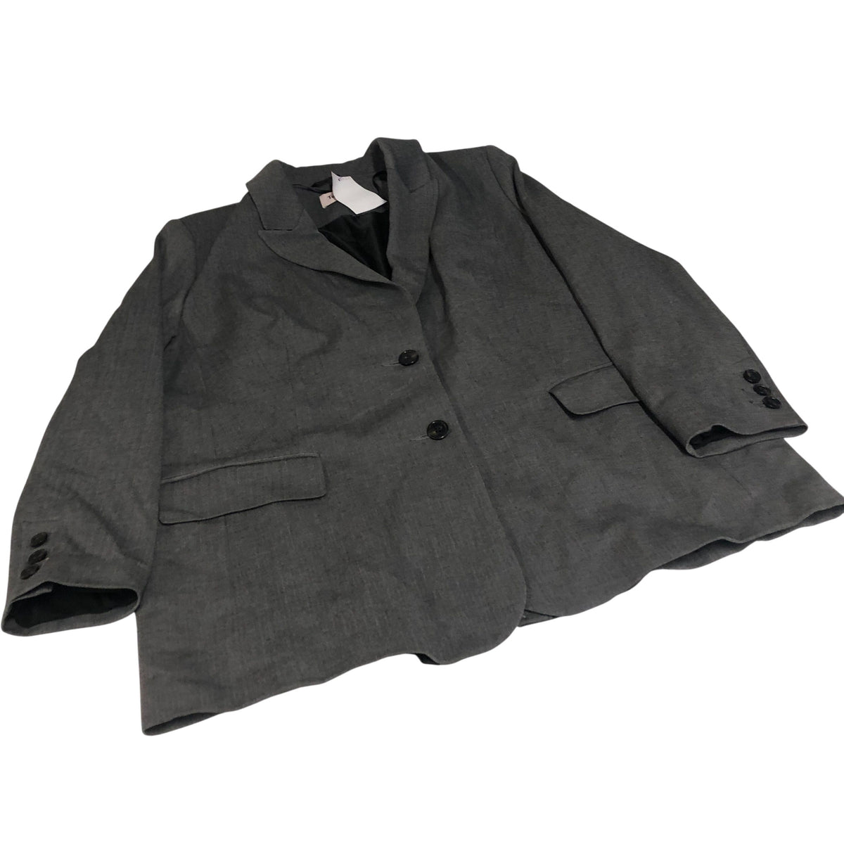 Women's Blazer Grey Tailored Fit Button Up Jacket UK18