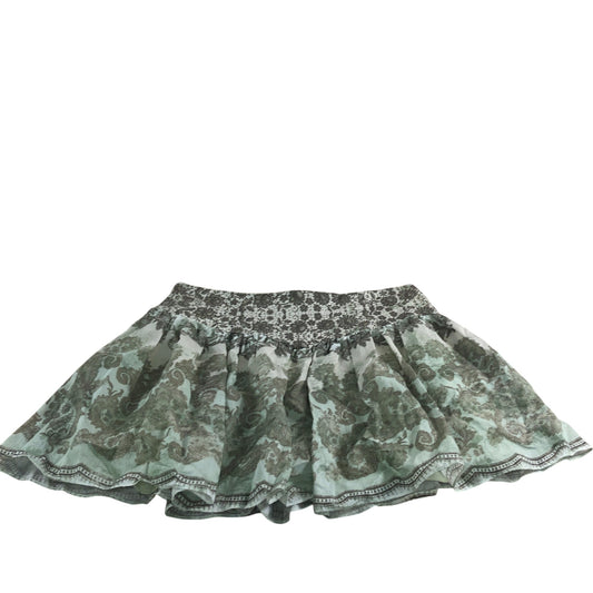 River Island Green Printed Mini Rara Skirt - Size 14