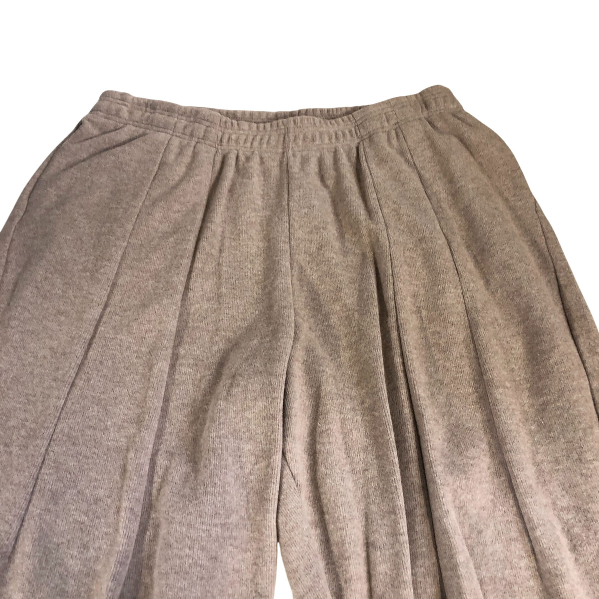 Trousers Beige Relaxed Wide Leg Fit Joggers Cotton Mix