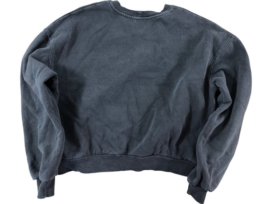 River Island Cropped Sweatshirt Size 7-8YRS Unisex Kids Grey Lemon Print