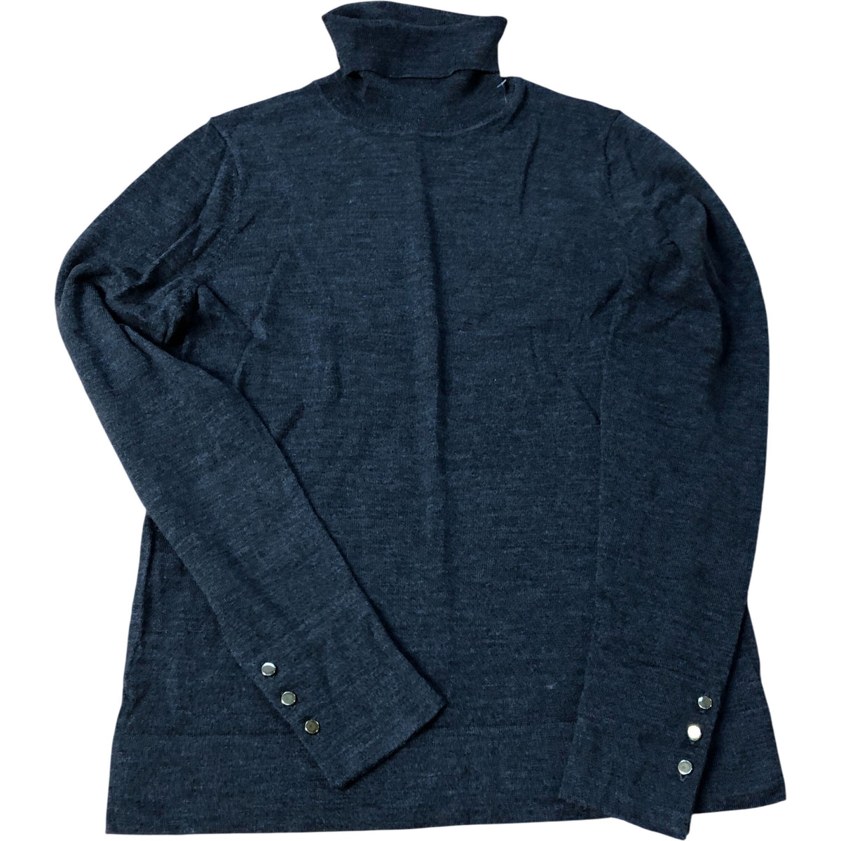 Merino Wool Roll Neck Sweater Charcoal Size 8