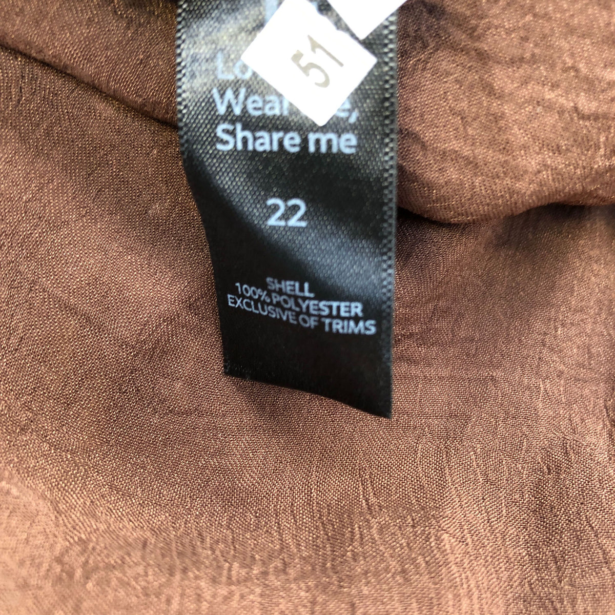 Brown Blouse UK22 Women's Embellished Collar 100% Polyester Top