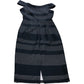 Bodycon Dress Black Striped Bardot - Size 10