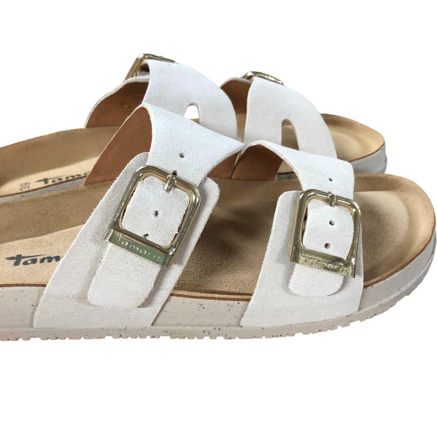 Tamaris Antelope Sandals UK6 Women's Beige Suede Buckle Comfort Shoes