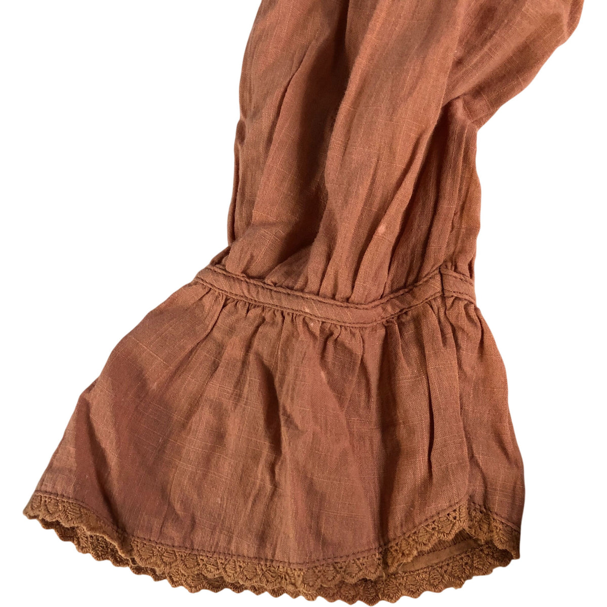 Women's Orange Long Sleeve Lace Dress