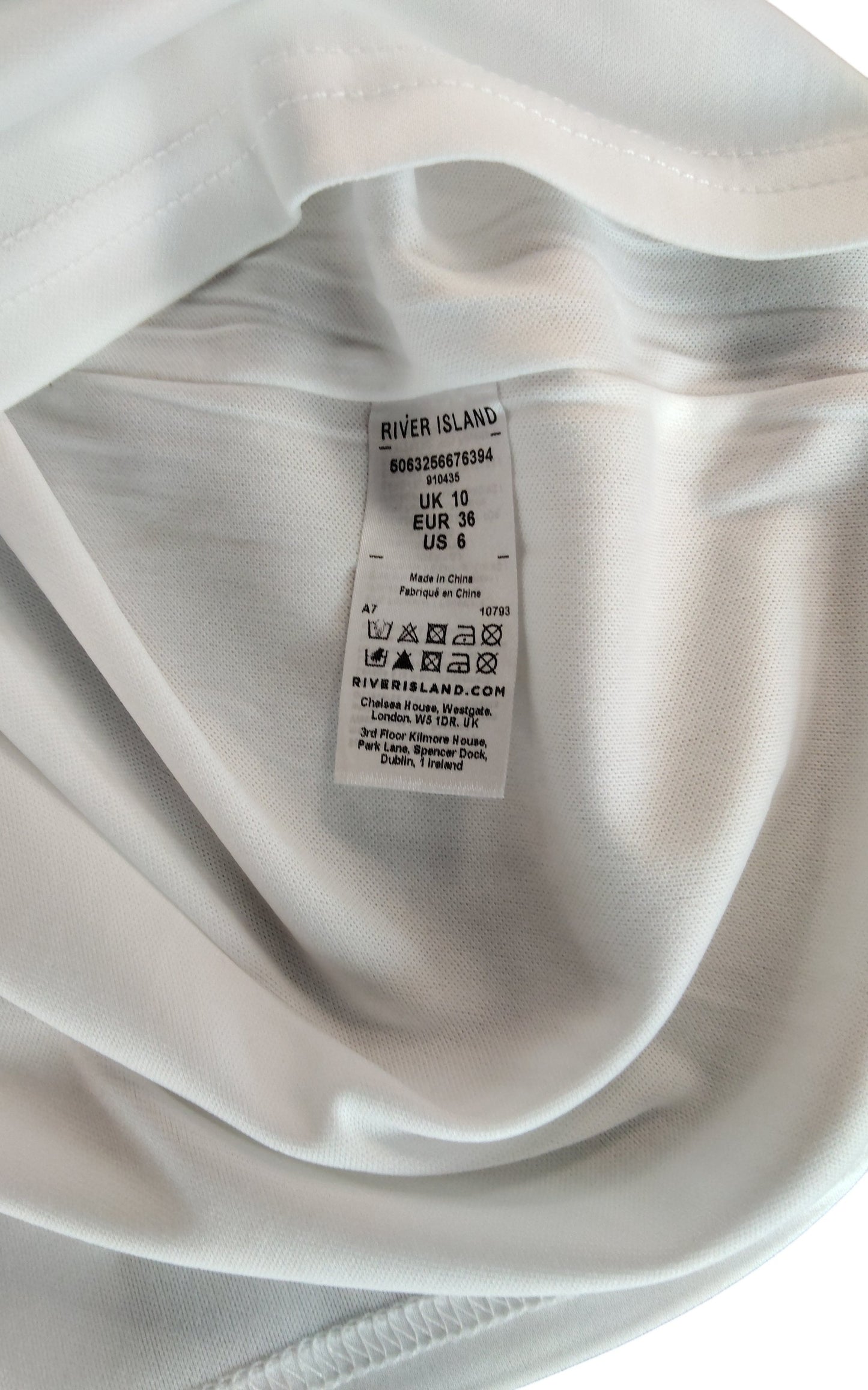 River Island Women's Sequin Tank Top UK10 White Sleeveless Party Wear