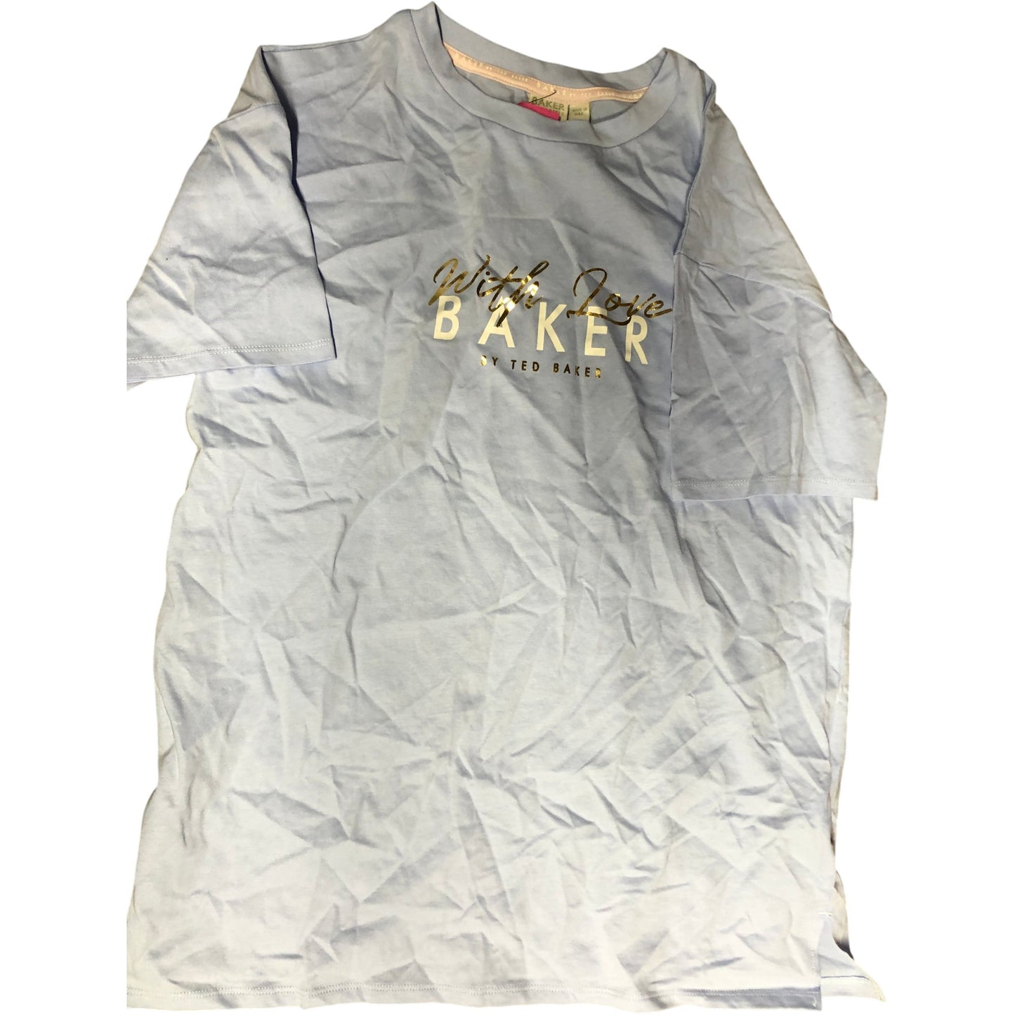 Ted Baker Girls T-Shirt 13 Years Light Blue With Love Design Soft Cotton Top