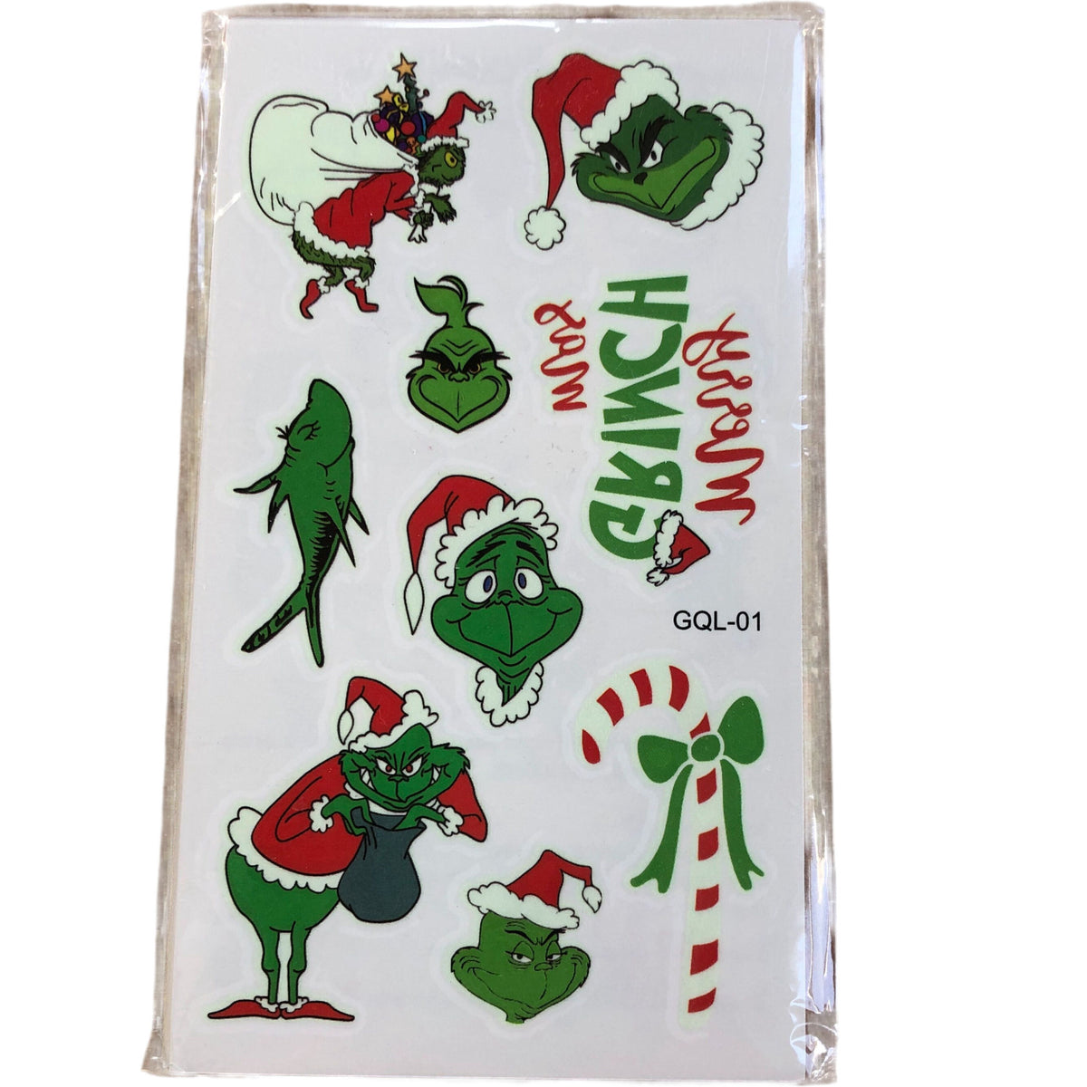 The Grinch Christmas Temporary Tattoos