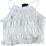 RIVER ISLAND Girls Smocked Top UK9-10yrs New White Ruffle Strap Fashion