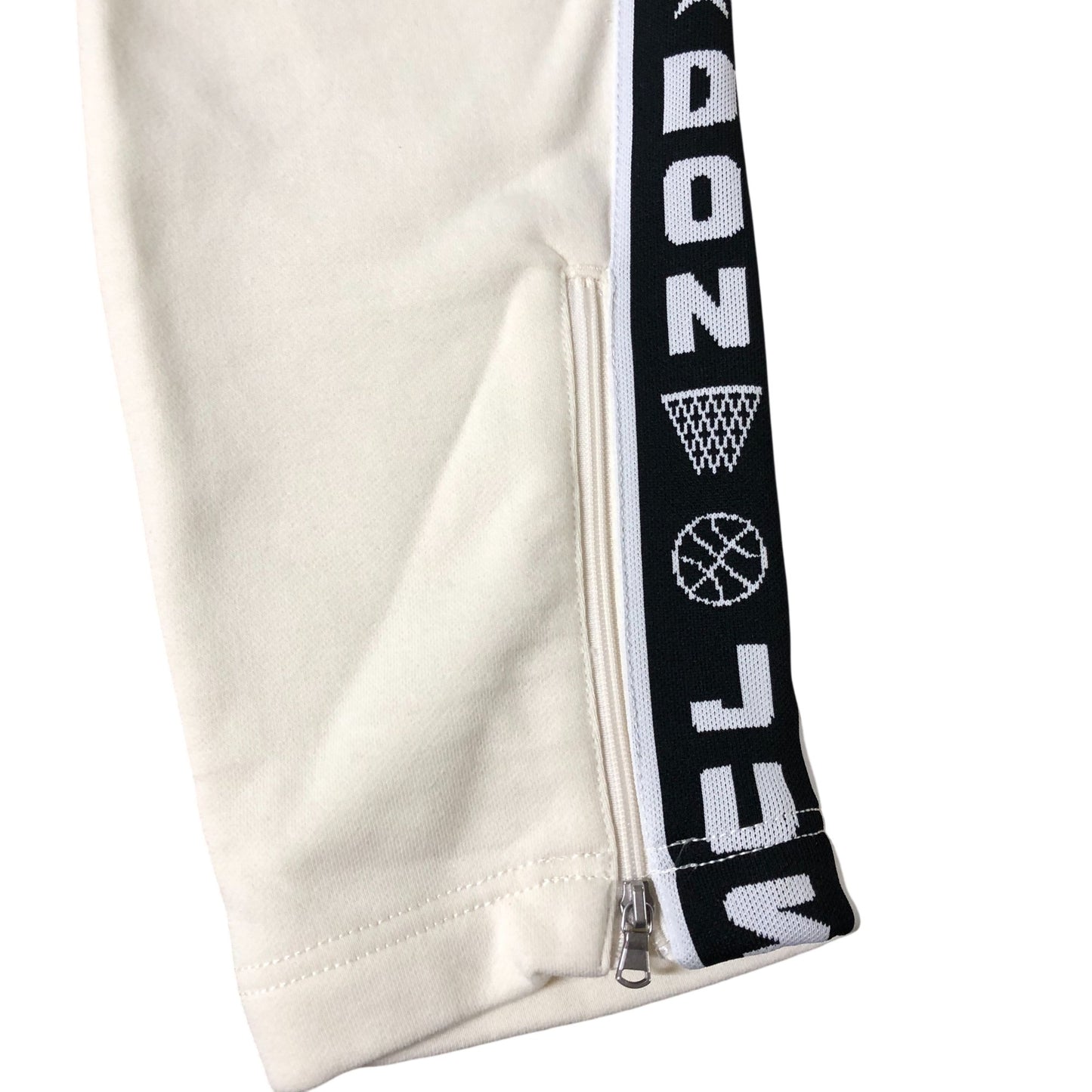 Just Don All City Sweatpants Men's Cream Comfortable Trousers Size M Ankle Zips