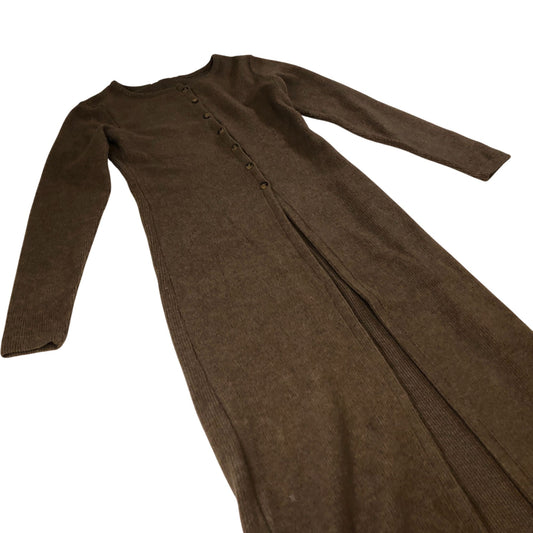 River Island Cardigan Dress UK XS Women's Brown Long Sleeve Button Front
