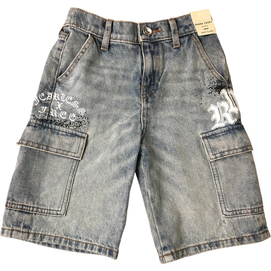 River Island Board Shorts 5-6 Years Kids Denim Mid Rise Fearless Design