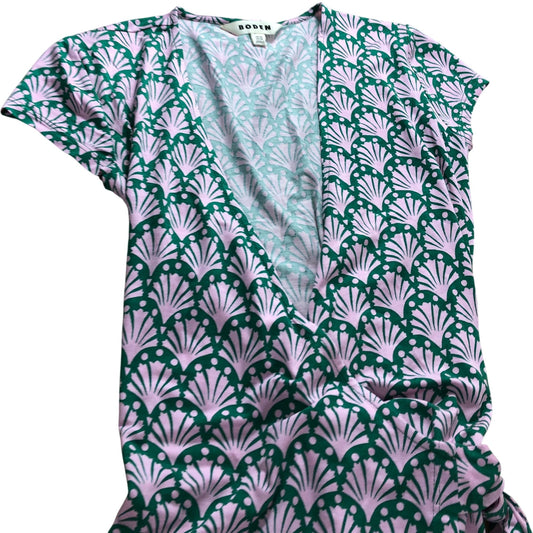 Boden Green Patterned Wrap Dress - UK 6