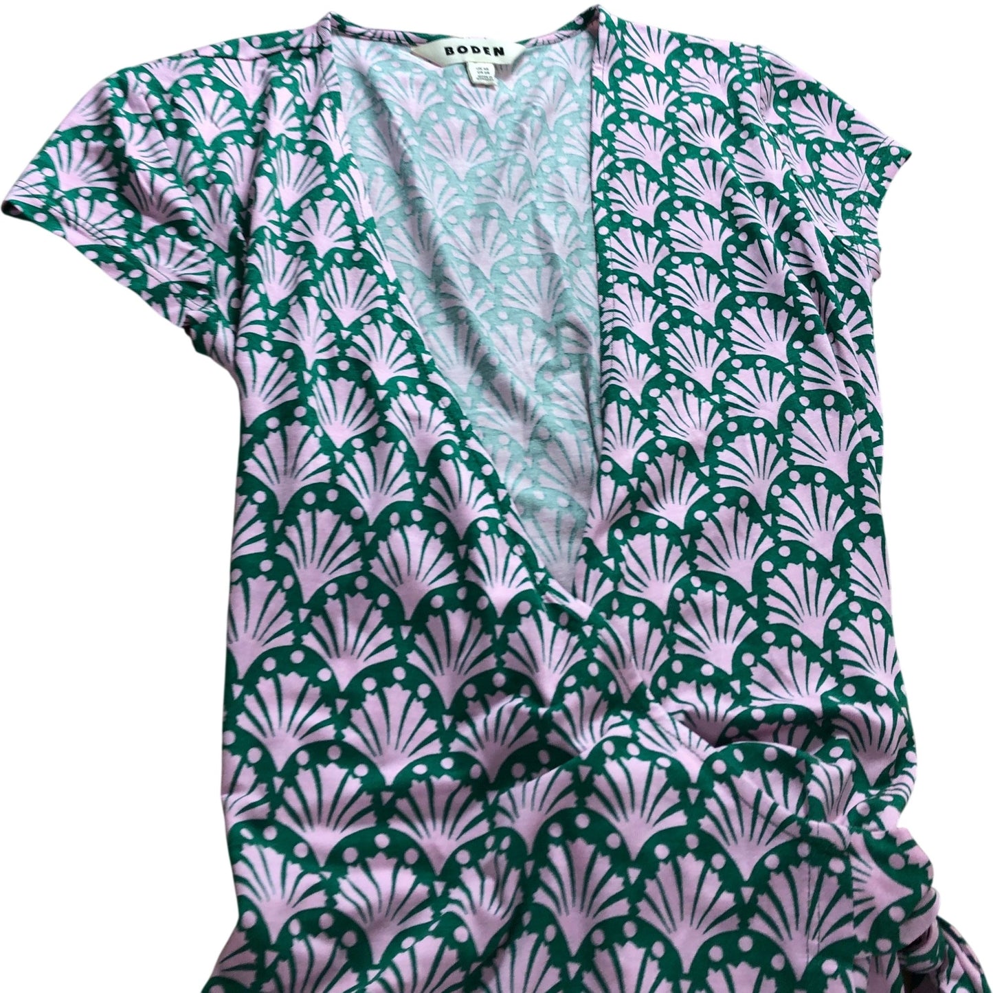 Green Patterned Wrap Dress - UK 6