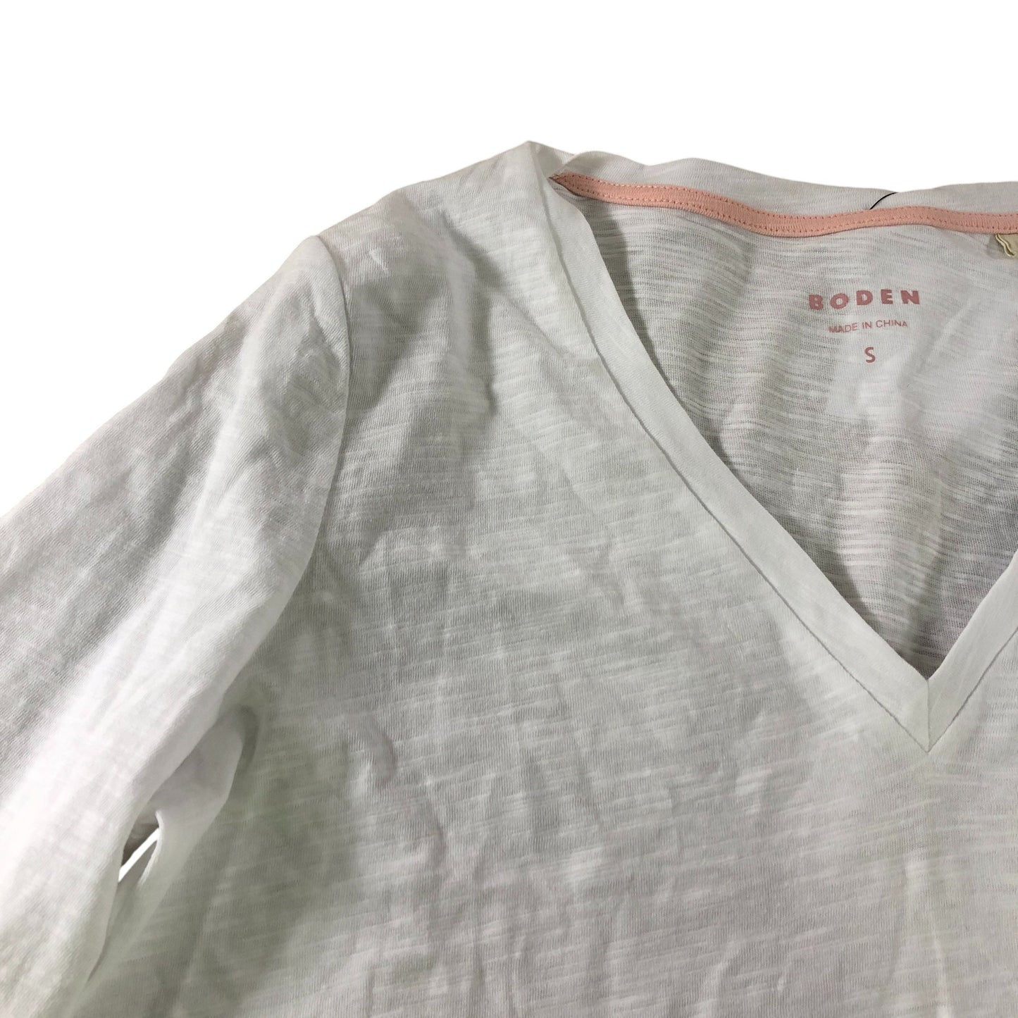 White Long Sleeve V Neck Top - Size 10