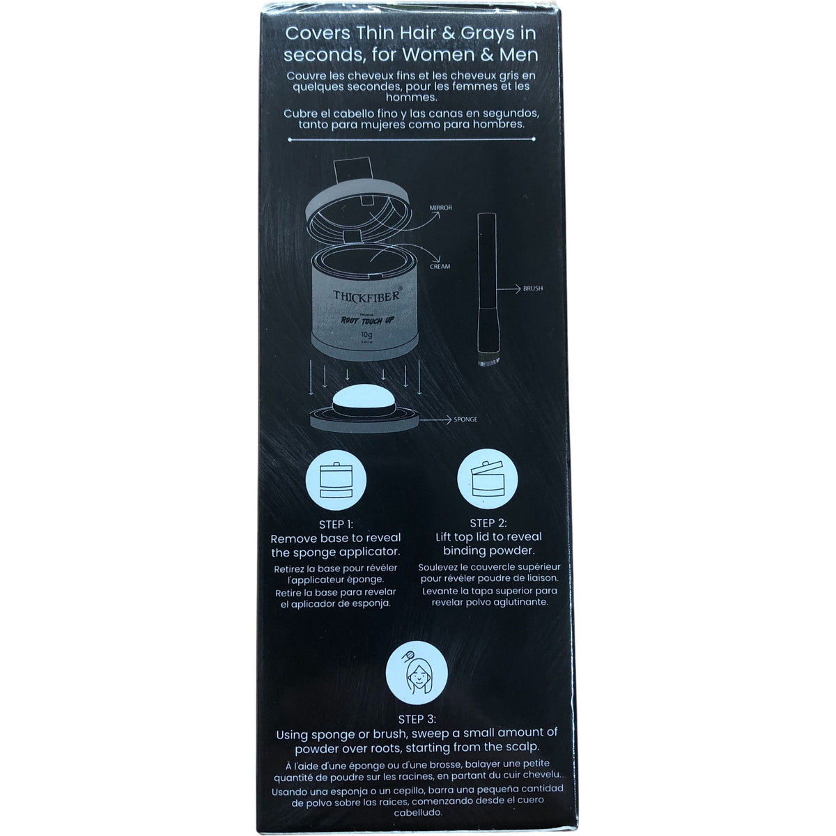 Thick Fiber Premium Root Touch Up Black 10g Hair Loss Concealer Powder