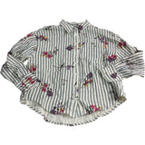 River Island Floral Striped Shirt UK6 Women's 100 Cotton Casual Top