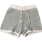 Boys Waffle Knit Shorts 7-8 Years Casual Lightweight Green Beige