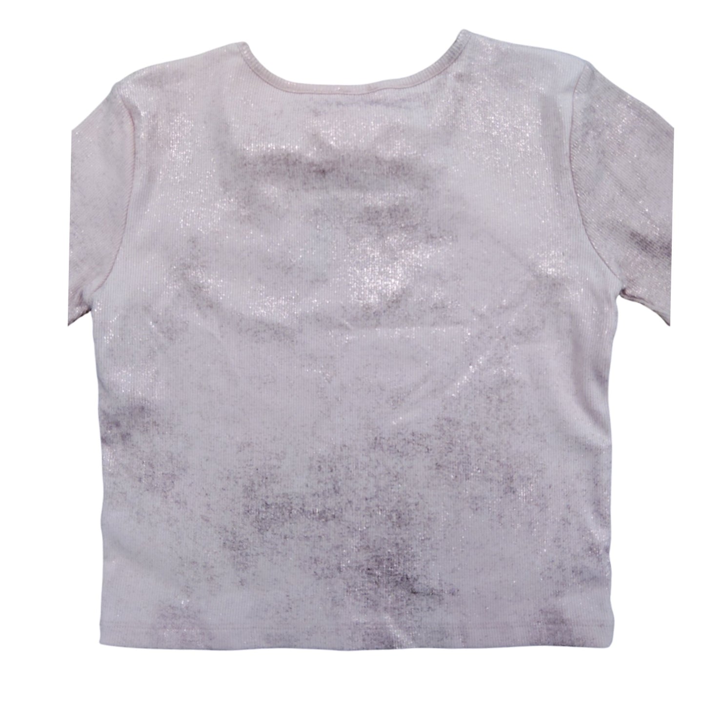 River Island Girls Pink Shimmer Cut Out Short Sleeve Top Age 11-12