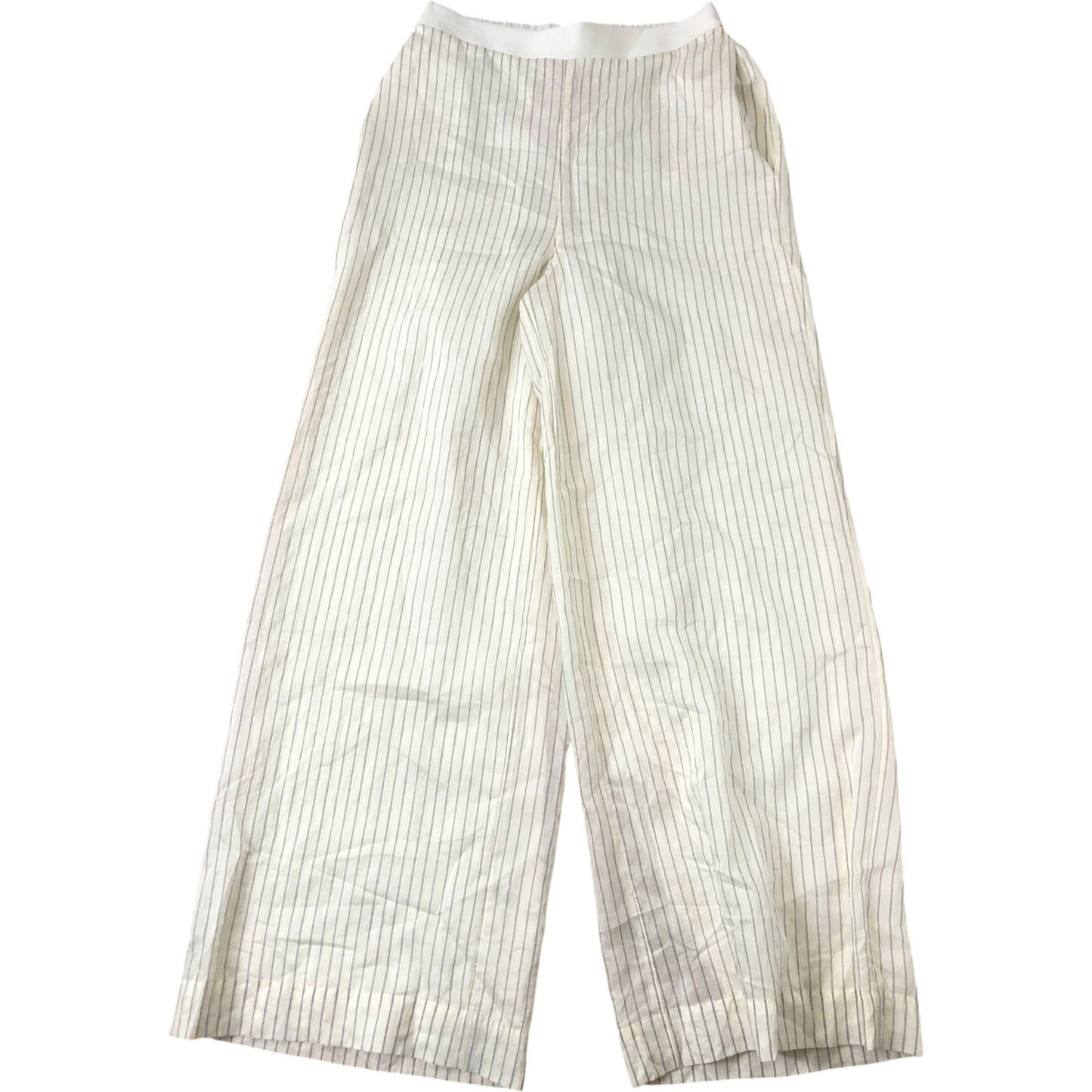 Lined Striped Trousers UK Size 8 Women's Casual Comfort Wide Leg