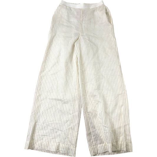 Lined Striped Trousers UK Size 8 Women's Casual Comfort Wide Leg