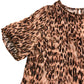 River Island UK12 Women's Viscose Blouse Animal Print Beaded Short Sleeve Top