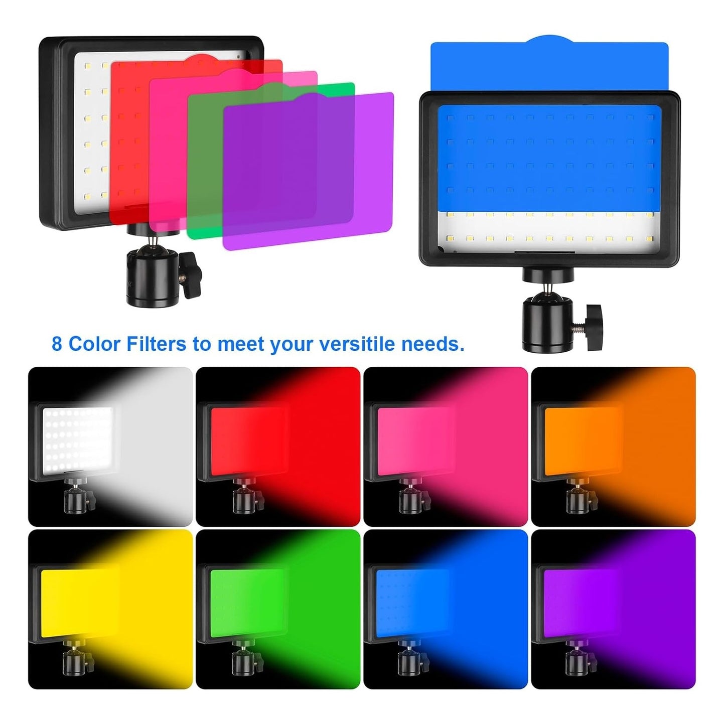 Ci-Fotto LED Video Light Professional Photography Tripod Kit & Colour Filters X2