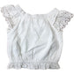River Island Girls White Blouse UK2-3 Years Cotton Ruffled Lace Trim Top
