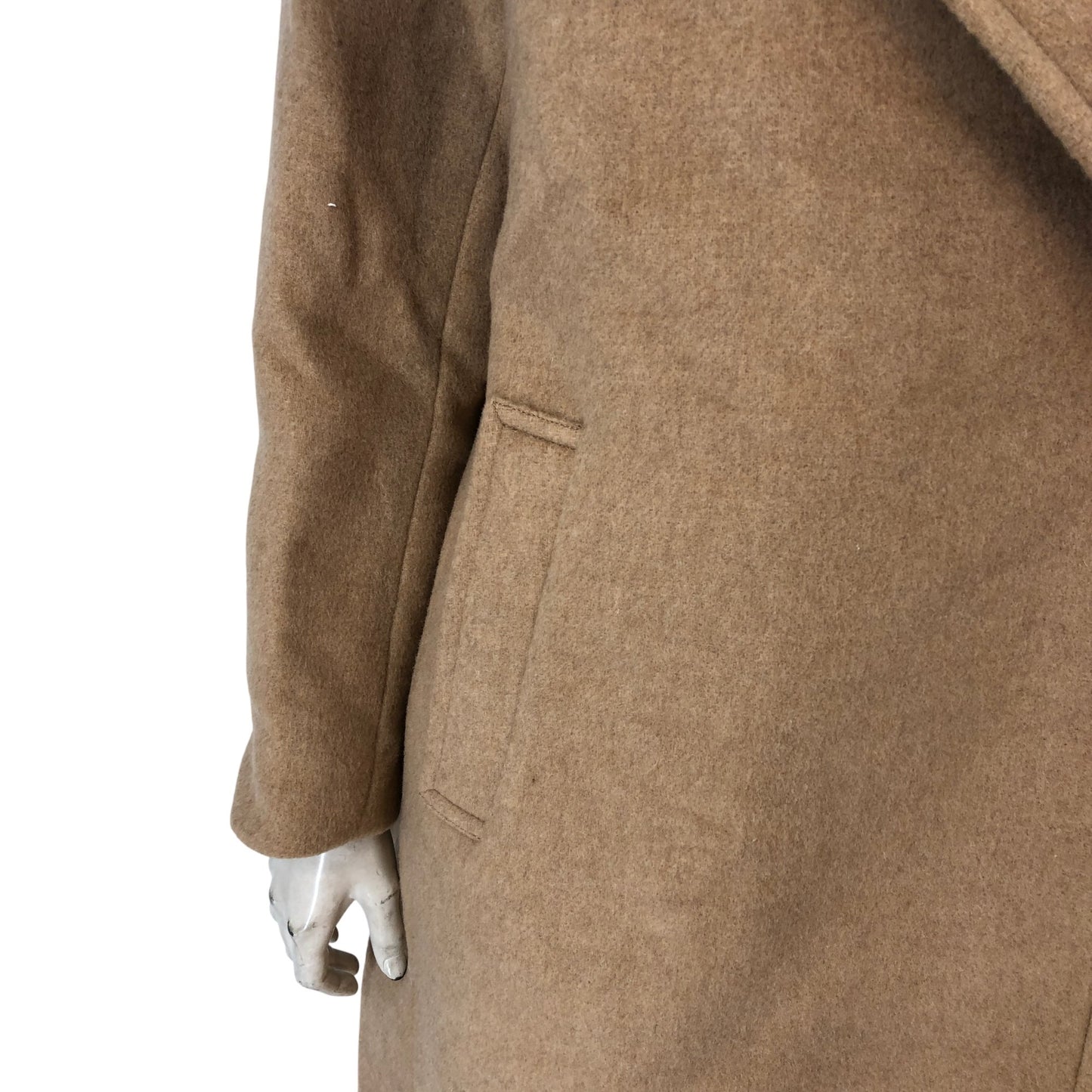 Branded Wool Double Breasted Coat UK8 Women's Camel Marl Classic Style