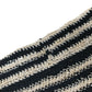 Macrame Sling Striped Shoulder Bag Women's Casual Tote Bag Black Cream