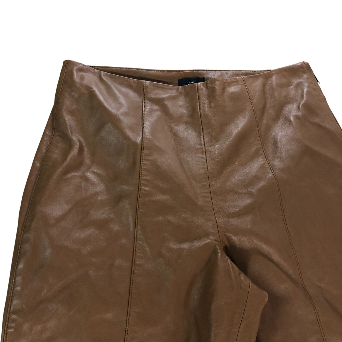 River Island Leather Trousers UK12 Women's Brown Real Leather