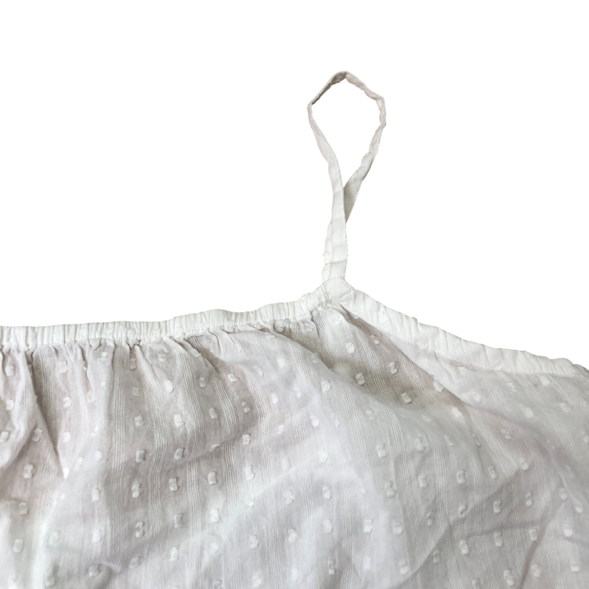 Women's White Embroidered Crop Top Cotton Spaghetti Size 16