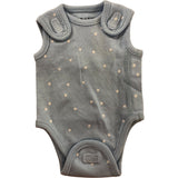 John Lewis Organic Cotton Baby Bodysuit 0-3 Months 3lb Blue Stars Sleeveless
