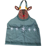 Kids Reindeer Apron 100% Cotton Festive Kitchen Accessory